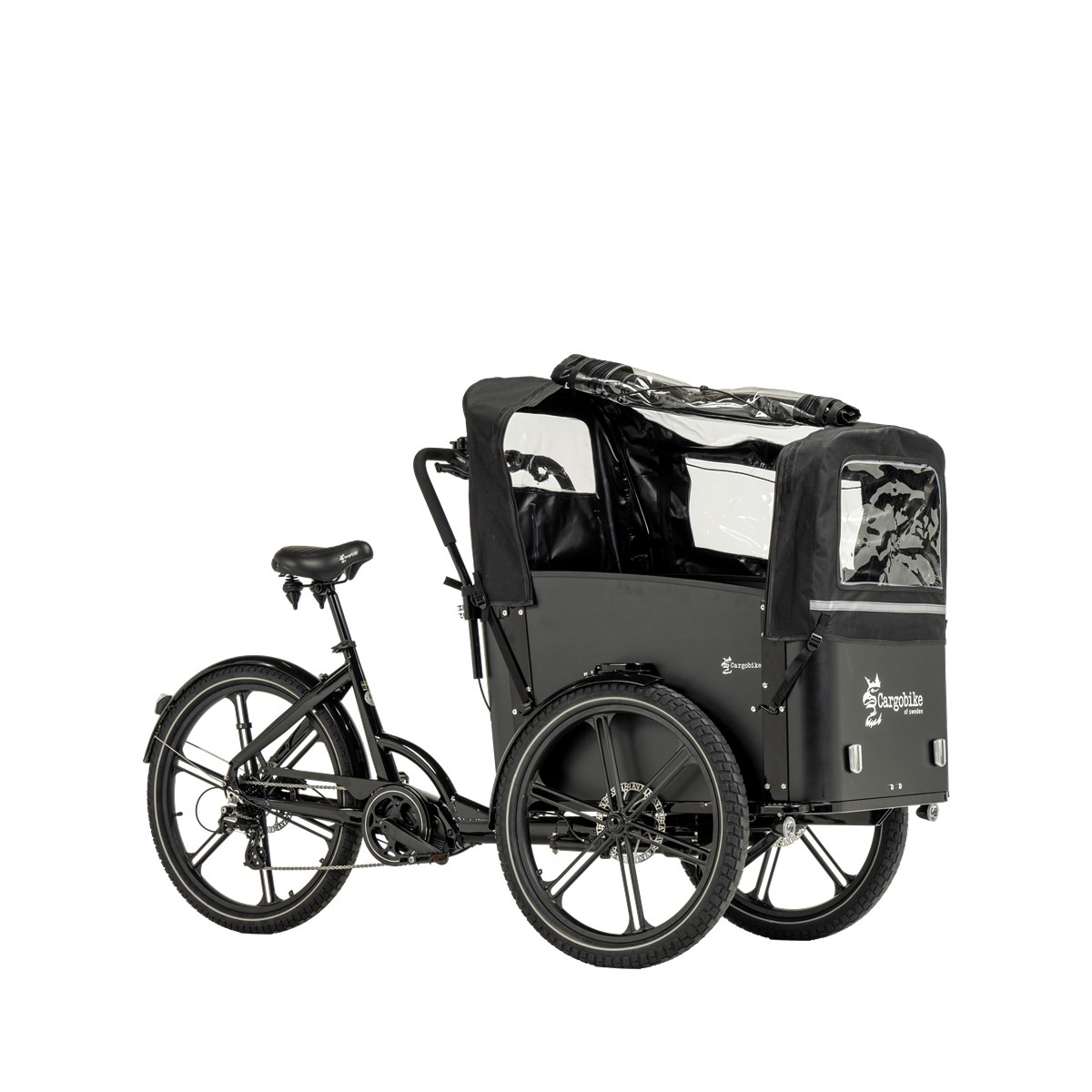 Premium canopy + frame fitted on a cargo bike